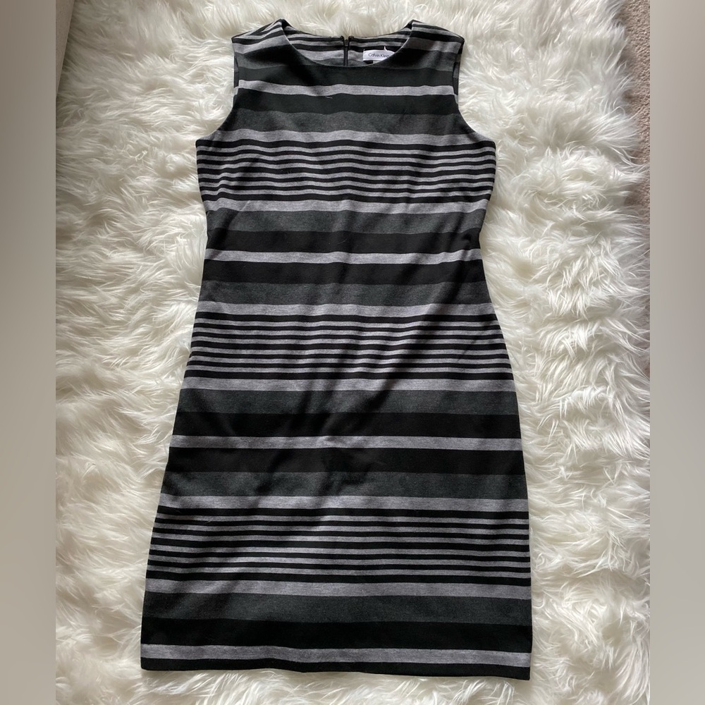 Calvin Klein striped sheath dress size 10